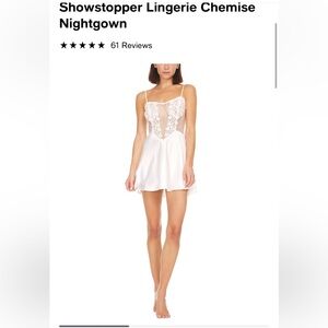 Flora Nokrooz showstopper lingerie chemise nightgown, color ivory, size small